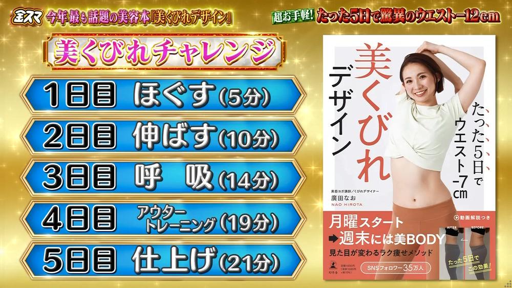 金スマ】美くびれデザインのやり方・まとめ・結果・痩せた 美筋ヨガ キンスマ【11月18日】 | きなこのレビューブログ